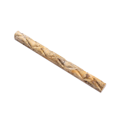 Scabos Travertine Honed Diamond Rope Liner Trim Tile 1x12"